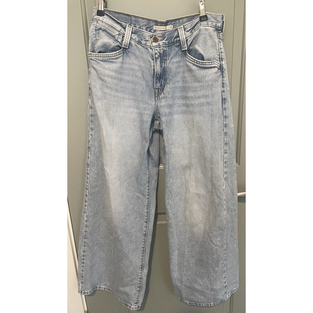 Levis '94 Baggy Wide Leg Jeans Womens 28x31 Light Wash High Rise 100% Cotton